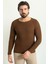 Lase Açık Kahverengi Slim Fit Bisiklet Yaka Uzun Kollu Erkek Triko 4