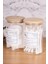 2li 250ML Bambu Kapaklı Pamuk/kulak Pamuğu Kavanozu Cam Banyo Düzenleyici 2