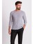 Lase Siyah Beyaz Slim Fit Bisiklet Yaka Uzun Kollu Erkek Triko 4