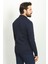 Çizgili Lacivert Renk Torba Cep Slim Fit Yün Erkek Triko Ceket 5