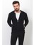 Desenli Siyah Renk Slim Fit Hakim Yaka Erkek Hırka 1