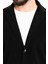 Düz Siyah Slim Fit Torba Cep Yün Erkek Triko Ceket 3