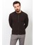 Desenli Kahverengi Slim Fit Hakim Yaka Erkek Hırka 4