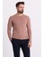 Çizgili Oranj Renk Slim Fit Uzun Kollu Bisiklet Yaka Triko 1