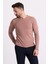 Çizgili Oranj Renk Slim Fit Uzun Kollu Bisiklet Yaka Triko 3