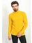 Dokulu Sarı Renk Slim Fit Tam Balıkçı Yaka Erkek Kazak 3