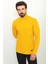 Dokulu Sarı Renk Slim Fit Tam Balıkçı Yaka Erkek Kazak 4