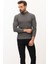 Düz Antrasit Rengi Slim Fit Erkek Yarım Balıkçı Yaka Kazak 1