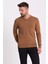 Düz Kamel Rengi Slim Fit Erkek V Yaka Kazak 2