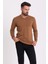 Düz Kamel Rengi Slim Fit Erkek V Yaka Kazak 3