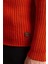 Fitilli Oranj Rengi Slim Fit Erkek Yarım Balıkçı Yaka Kazak 3