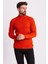 Fitilli Oranj Rengi Slim Fit Erkek Yarım Balıkçı Yaka Kazak 4