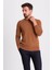 Düz Kamel Rengi Slim Fit Erkek Bisiklet Yaka Kazak 5