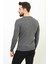 Kareli Antrasit Rengi Slim Fit Bisiklet Yaka Erkek Kazak 5