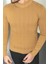 Kareli Kamel Slim Fit Yarım Balıkçı Yaka Erkek Triko Kazak 5
