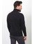 Desenli Siyah Renk Slim Fit Tam Balıkçı Yaka Yün Erkek Kazak 4