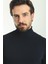 Düz Lacivert Renk Slim Fit Tam Balıkçı Yaka Erkek Kazak 2