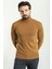 Düz Kamel Rengi Slim Fit Tam Balıkçı Yaka Erkek Kazak 1