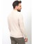 Çizgili Bej Rengi Slim Fit Yarım Balıkçı Yaka Yün Erkek Kazak 5