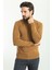 Düz Kamel Rengi Slim Fit Tam Balıkçı Yaka Erkek Kazak 3