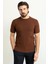 Desenli Fındık Rengi Slim Fit Bisiklet Yaka Erkek Triko T-Shirt 3