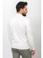 Desenli Beyaz Renk Slim Fit Yarım Balıkçı Yaka Yün Erkek Kazak 4