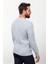 Örgülü Gri Slim Fit Bisiklet Yaka Yün Erkek Triko Kazak 5