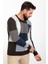 Parçalı Kahverengi Slim Fit Bisiklet Yaka Yün Erkek Triko Kazak 3