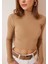 Kadın Balıkçı Yaka Uzun Kollu Kaşkorse Fitted/slim Crop Bluz 1