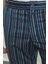 Çizgili Lacivert Renk Super Slim Fit Erkek Şort 2