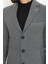 Düz Gri Renk Slim Fit Mono Yaka Klasik Yün Erkek Kaban 2