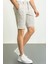 Ekoseli Gri Renk Super Slim Fit Erkek Şort 1