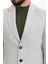 Düz Gri Slim Fit Mono Yaka Kaşe Erkek Kaban 2