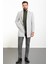 Düz Gri Slim Fit Mono Yaka Kaşe Erkek Kaban 3