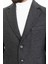 Düz Antrasit Slim Fit Mono Yaka Kaşe Erkek Kaban 2
