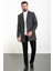 Düz Antrasit Slim Fit Mono Yaka Kaşe Erkek Kaban 3