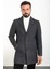 Düz Antrasit Slim Fit Mono Yaka Kaşe Erkek Kaban 4