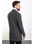 Düz Antrasit Slim Fit Mono Yaka Kaşe Erkek Kaban 5