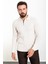 Düz Bej Slim Fit Fermuarlı Polo Yaka Erkek Triko Kazak 1