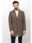 Desenli Siyah Renk Slim Fit Geniş Yaka Yün Erkek Kaban 3