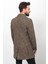 Desenli Siyah Renk Slim Fit Geniş Yaka Yün Erkek Kaban 4