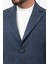 Düz Lacivert Slim Fit Mono Yaka Klasik Kaşe Erkek Kaban 2