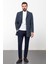 Düz Lacivert Slim Fit Mono Yaka Klasik Kaşe Erkek Kaban 3