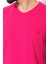 Desenli Pembe Renk Slim Fit V Yaka Basic Erkek T-Shirt 2