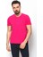 Desenli Pembe Renk Slim Fit V Yaka Basic Erkek T-Shirt 3