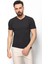 Düz Antrasit Rengi Super Slim Fit V Yaka Basic Erkek T-Shirt 1