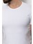 Düz Beyaz Renk Super Slim Fit Bisiklet Yaka Basic Erkek T-Shirt 2