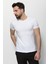 Düz Beyaz Renk Super Slim Fit Bisiklet Yaka Basic Erkek T-Shirt 4