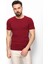 Düz Bordo Rengi Super Slim Fit Bisiklet Yaka Basic Erkek T-Shirt 1
