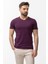 Desenli Slim Fit V Yaka Basic Erkek T-Shirt 1